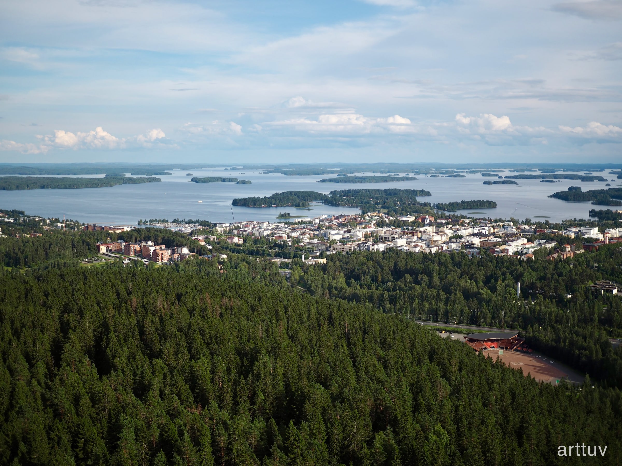 A view from Puijo tower over Kuopio.